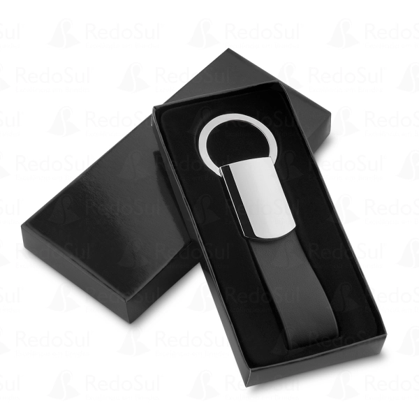 Chaveiro Personalizado Metálico com Couro Sintético Chaveiro Personalizado Metálico com Couro Sintético